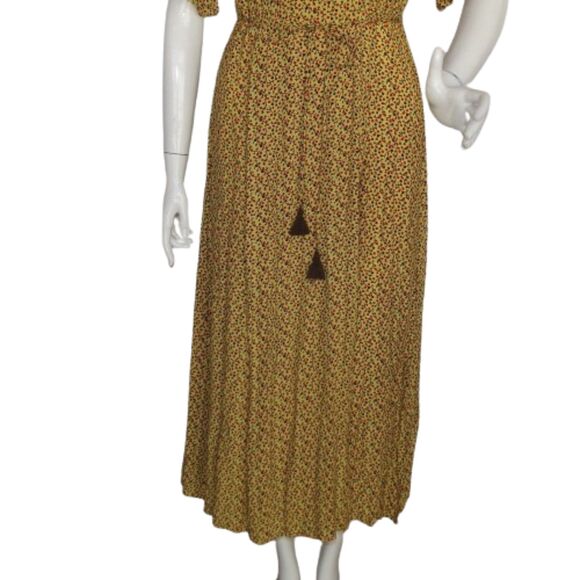 FAITHFULL THE BRAND Dress, 8, True Wrap, Short sleeves, Yellow/Floral print - Picture 10 of 13